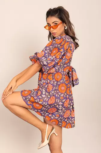 Multi cotton floral dress