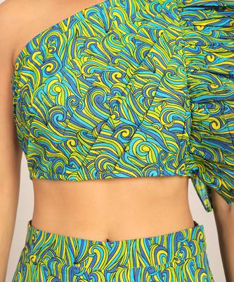Green cotton geometric top 5