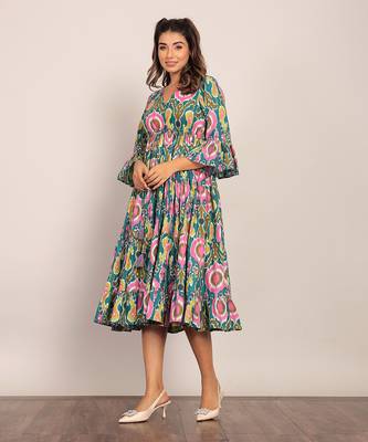 Multi cotton floral dress 1