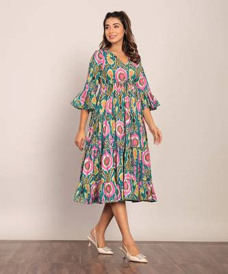 Multi cotton floral dress 3