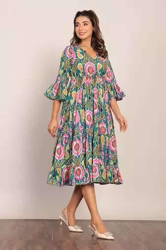 Multi cotton floral dress