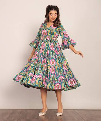 Multi cotton floral dress 4