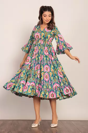 Multi cotton floral dress