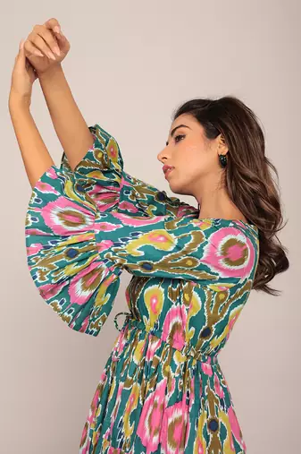 Multi cotton floral dress