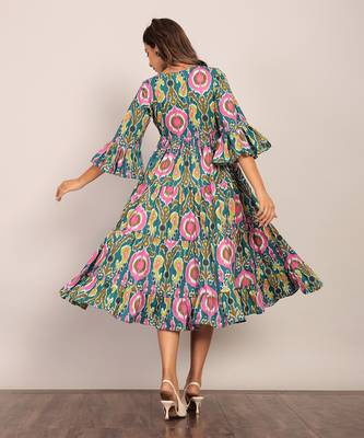 Multi cotton floral dress 6