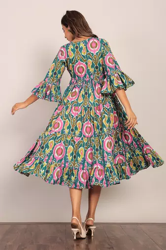 Multi cotton floral dress
