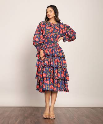 Multi cotton floral dress 1