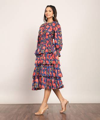 Multi cotton floral dress 3