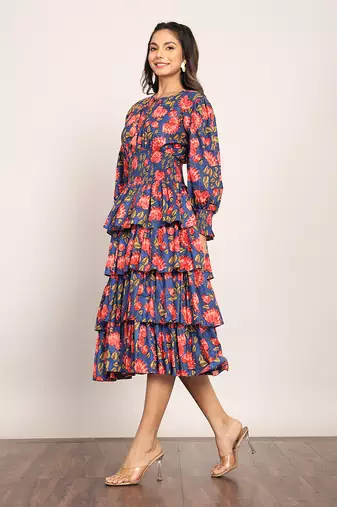 Multi cotton floral dress