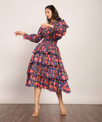Multi cotton floral dress 4
