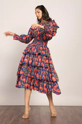 Multi cotton floral dress