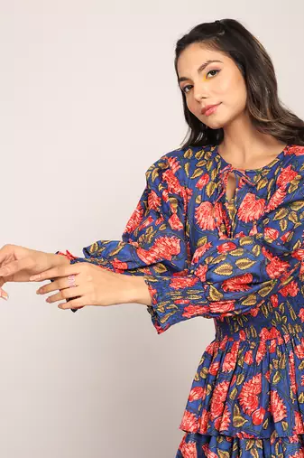 Multi cotton floral dress
