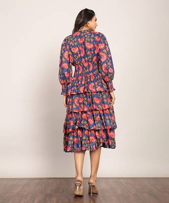 Multi cotton floral dress 6