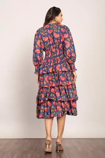 Multi cotton floral dress
