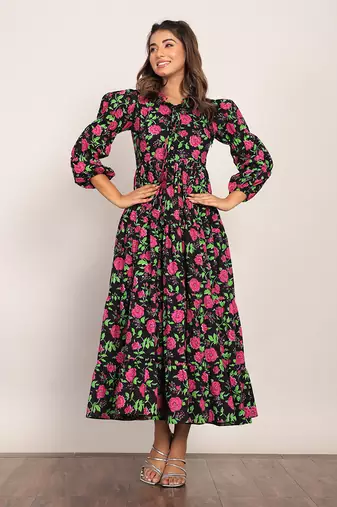 Multi cotton floral dress