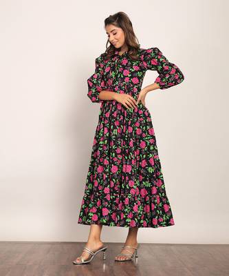 Multi cotton floral dress 4
