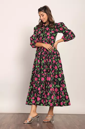Multi cotton floral dress