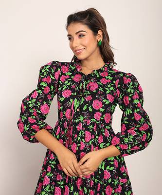 Multi cotton floral dress 5