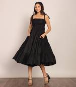 Black organza solid dress