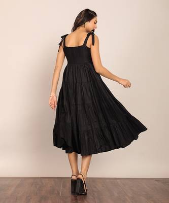 Black organza solid dress 6
