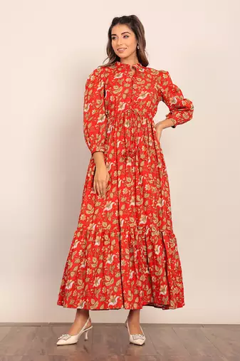 Multi cotton floral dress