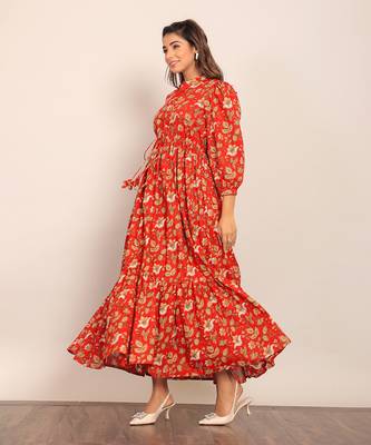 Multi cotton floral dress 4