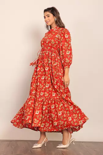 Multi cotton floral dress