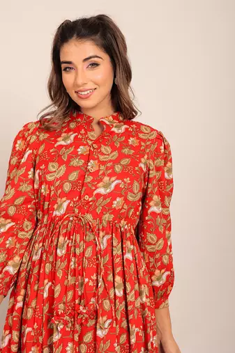 Multi cotton floral dress
