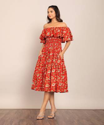 Multi cotton floral dress 3