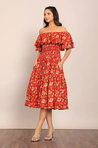 Multi cotton floral dress