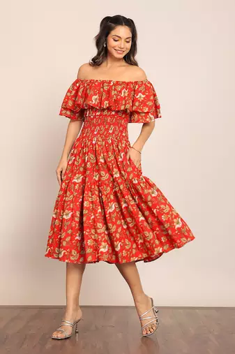 Multi cotton floral dress