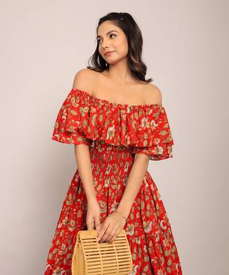 Multi cotton floral dress 5