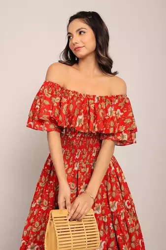 Multi cotton floral dress