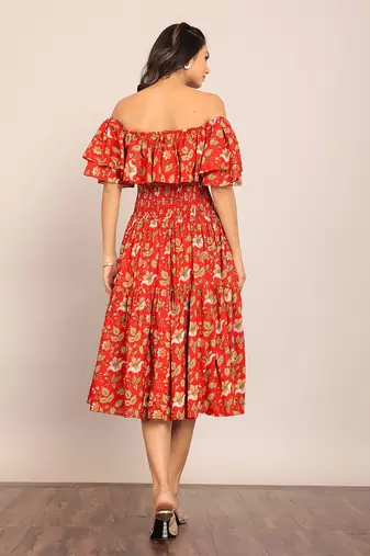 Multi cotton floral dress
