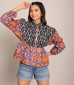Multi cotton floral top