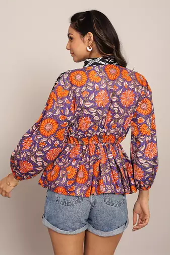 Multi cotton floral top