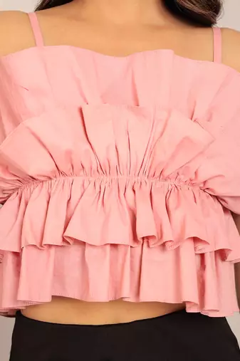 Pink cotton solid top
