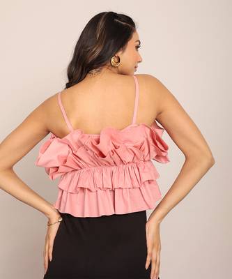 Pink cotton solid top 6