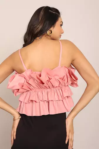 Pink cotton solid top
