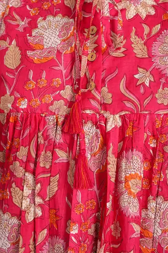 Pink and multi cotton floral top