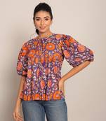 Multi cotton floral top