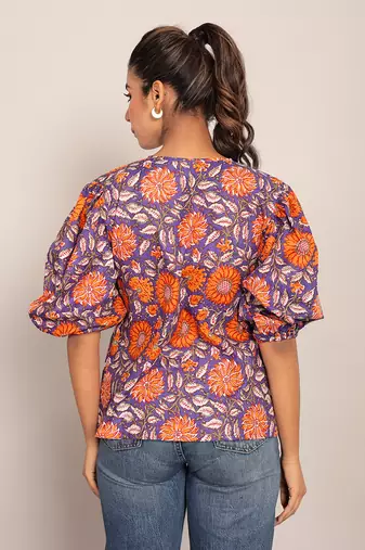 Multi cotton floral top