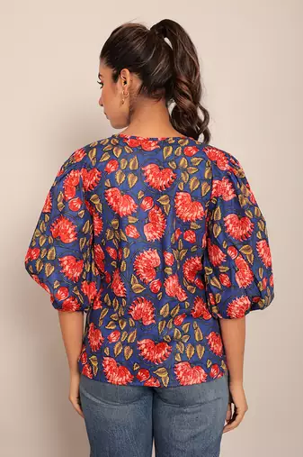 Multi cotton floral top