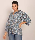 Multi cotton floral top
