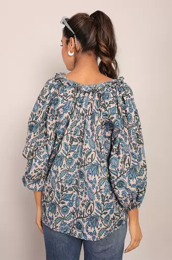 Multi cotton floral top