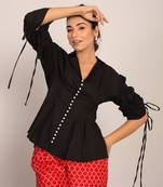 Black cotton solid top