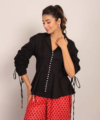 Black cotton solid top 3