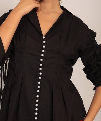 Black cotton solid top 5