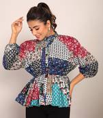 Multi cotton geometric top