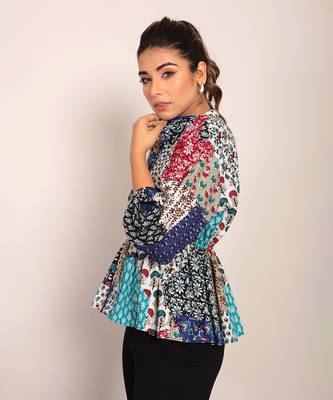 Multi cotton geometric top 3